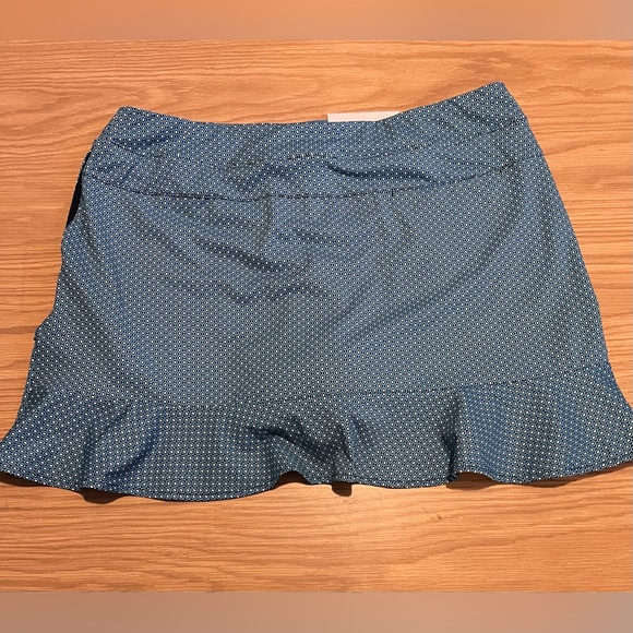 NWT Lady Hagan Blue Patterned Ruffle Skirt W Built In Shorts Sz XL - Picture 7 of 7